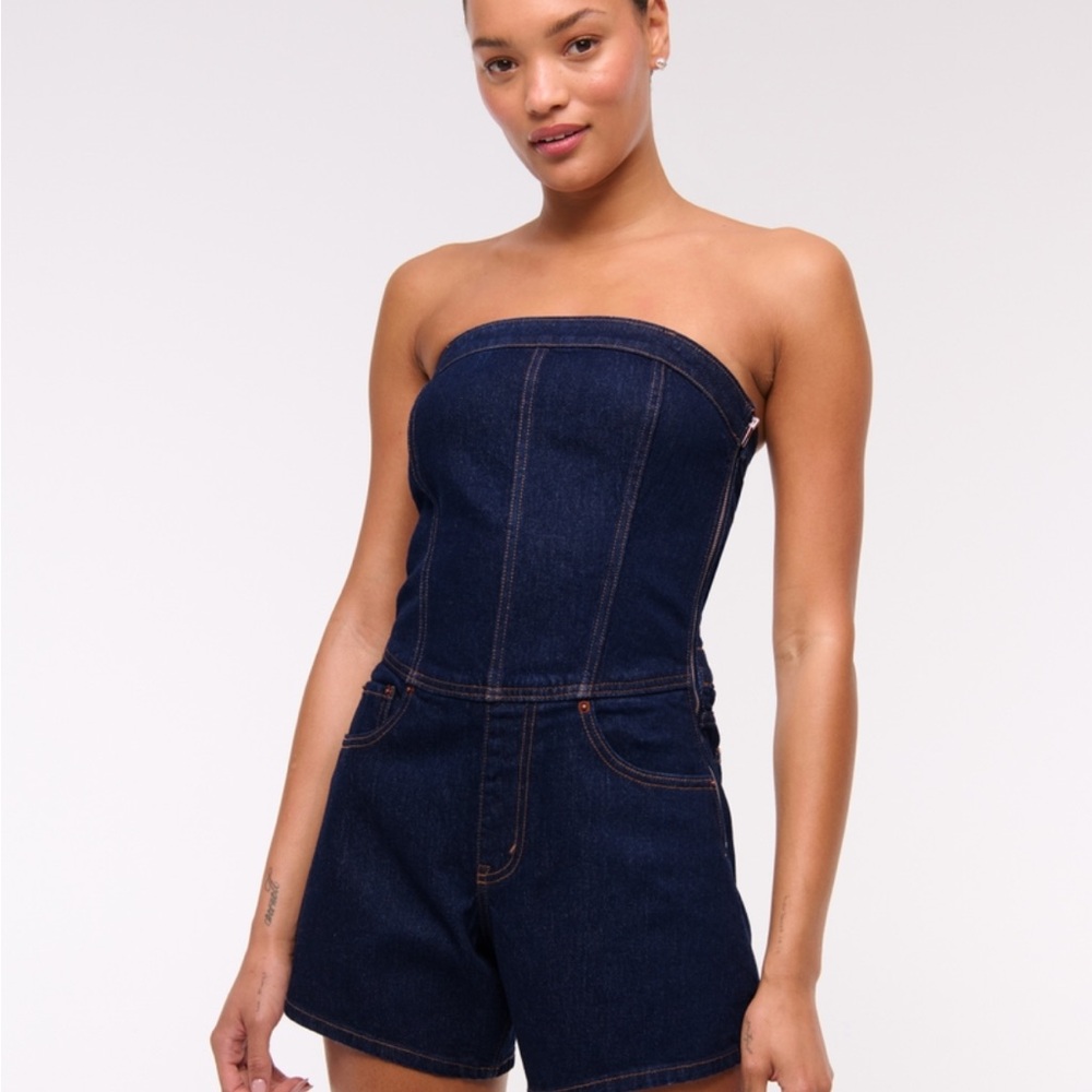 Abercrombie & Fitch Dark Blue Denim Romper